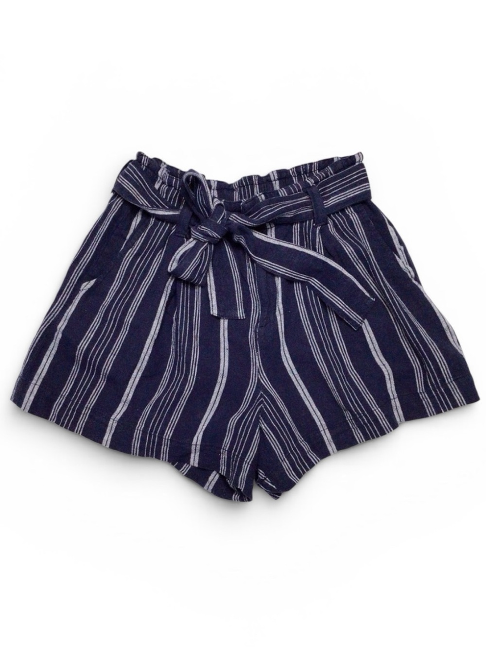 Gap Linen Blend Striped Paper Bag Waist Shorts Size 4